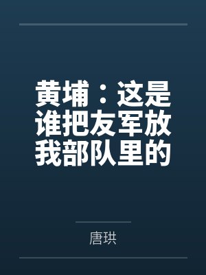 黄埔:这是谁把友军放我部队里的 黄埔:这是谁把友军放我部队里的